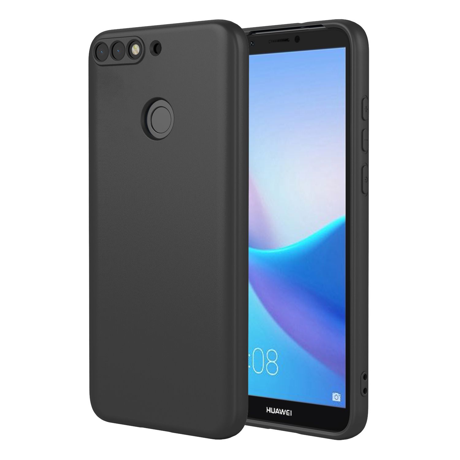 Phone Case for Huawei Y7 (2018)/Y7 Prime (2018), With Microfiber Lining Soft Micro Fiber TPU Soft Flex Silicone Case