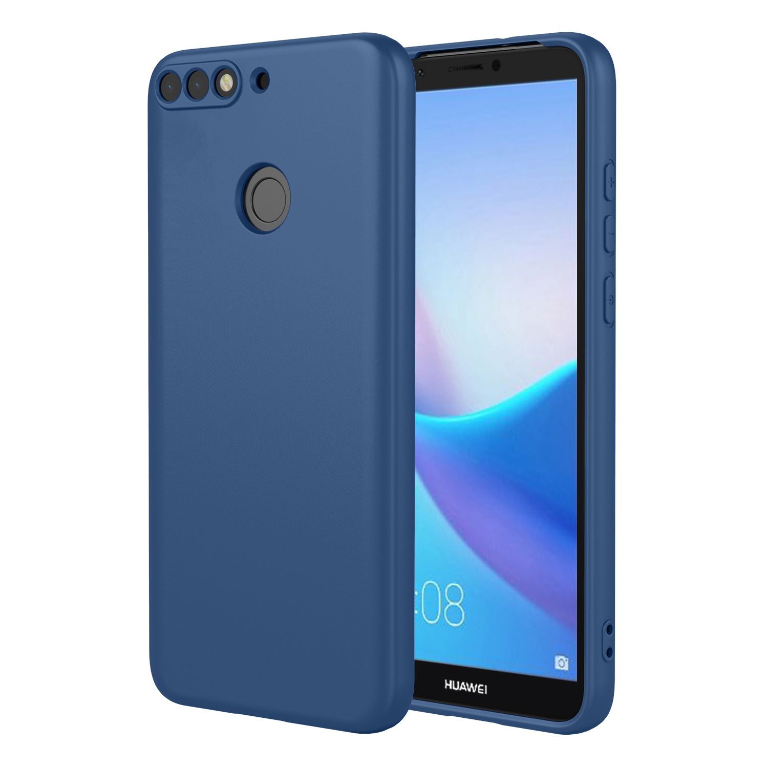 Phone Case for Huawei Y7 (2018)/Y7 Prime (2018), With Microfiber Lining Soft Micro Fiber TPU Soft Flex Silicone Case