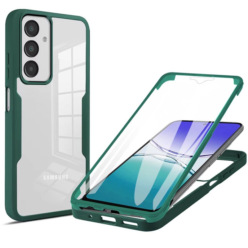 360 Full Body Screen Protector Transparent Case for Samsung Galaxy A17 360 Full Shockproof Acrylic TPU Screen Protection Phone Cover