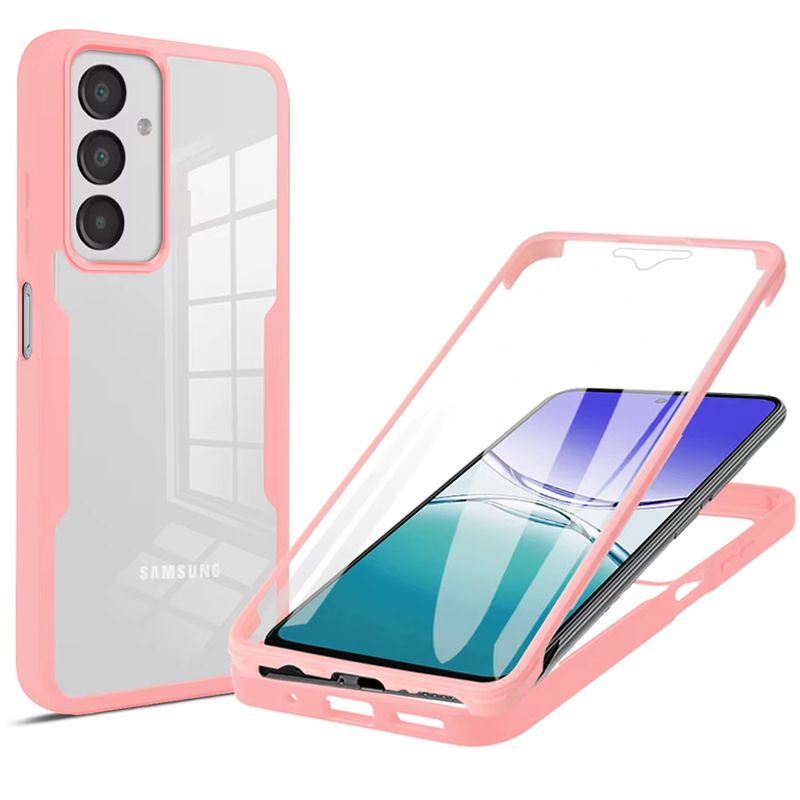 360 Full Body Screen Protector Transparent Case for Samsung Galaxy A17 360 Full Shockproof Acrylic TPU Screen Protection Phone Cover