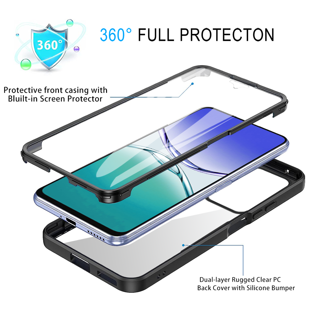 360 Full Body Screen Protector Transparent Case for Samsung Galaxy A17 360 Full Shockproof Acrylic TPU Screen Protection Phone Cover