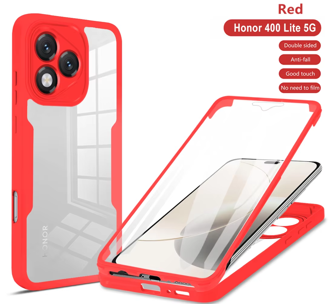 360 Full Body Screen Protector Transparent Case for Honor 400 Lite Shockproof Acrylic TPU Screen Protection Phone Cover