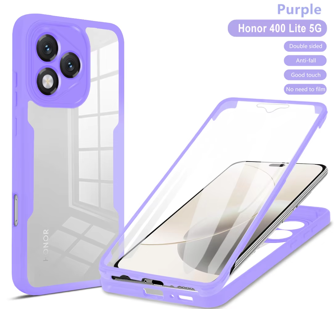 360 Full Body Screen Protector Transparent Case for Honor 400 Lite Shockproof Acrylic TPU Screen Protection Phone Cover