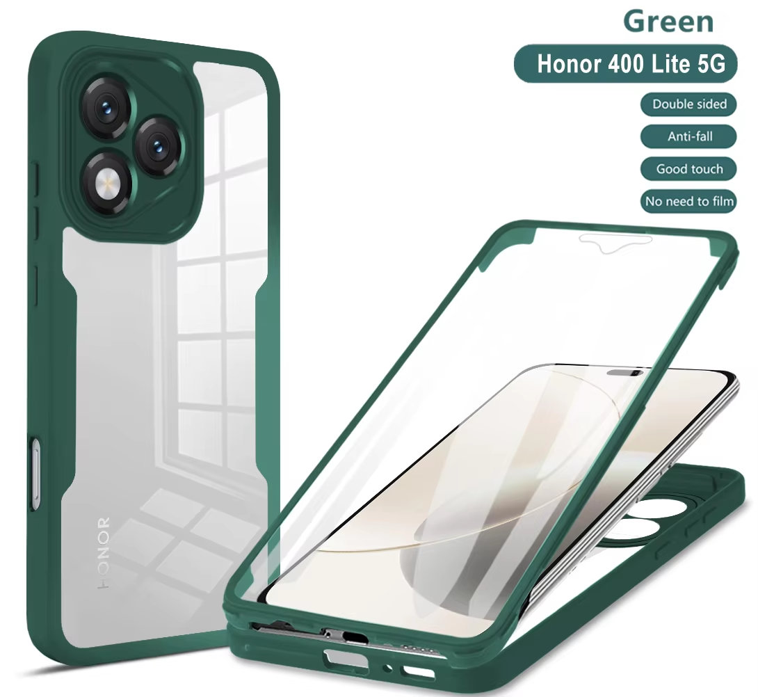 360 Full Body Screen Protector Transparent Case for Honor 400 Lite Shockproof Acrylic TPU Screen Protection Phone Cover