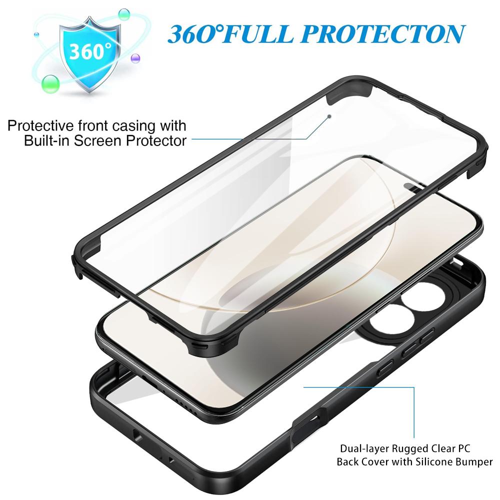 360 Full Body Screen Protector Transparent Case for Honor 400 Lite Shockproof Acrylic TPU Screen Protection Phone Cover