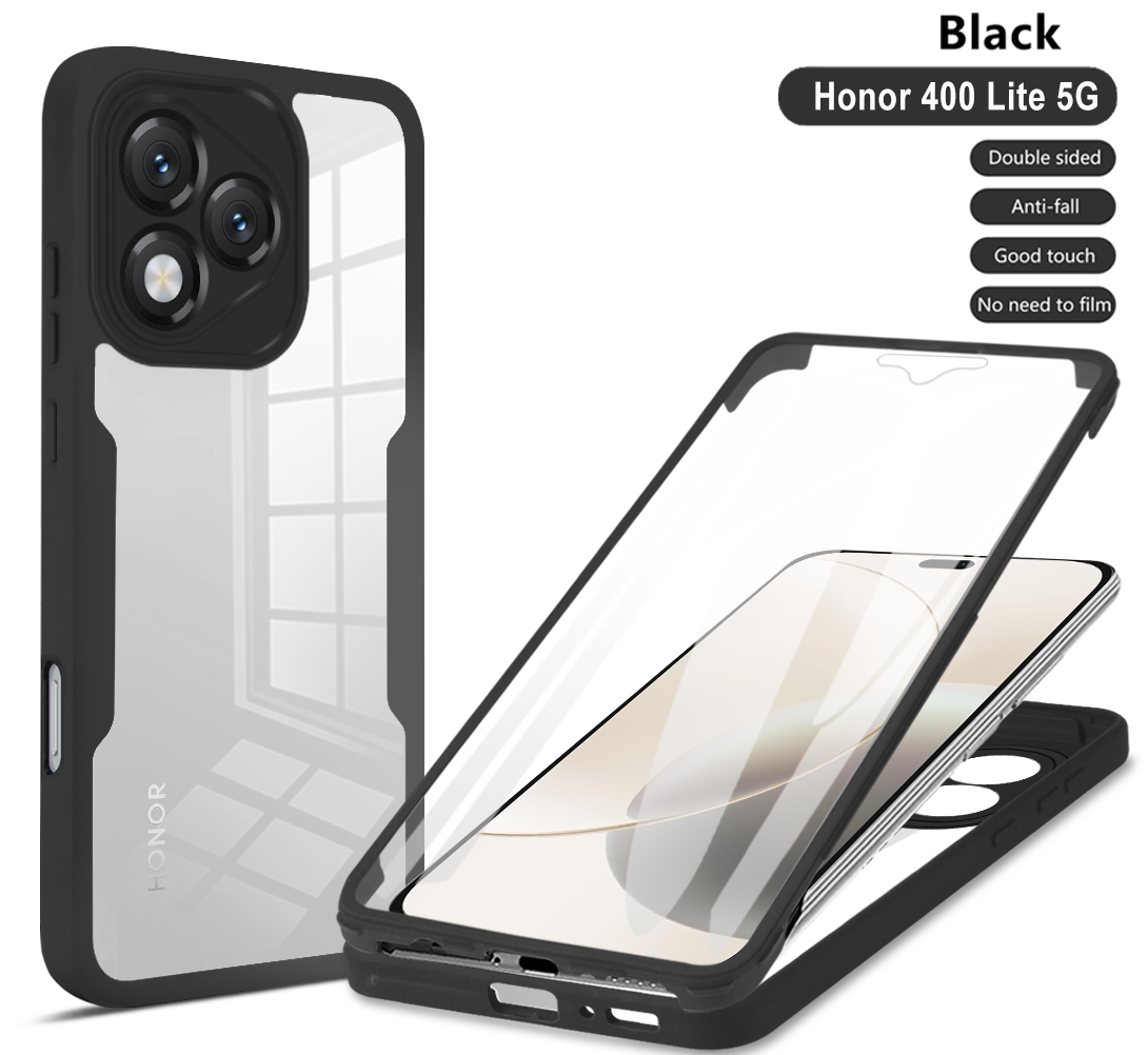 360 Full Body Screen Protector Transparent Case for Honor 400 Lite Shockproof Acrylic TPU Screen Protection Phone Cover