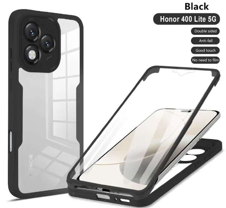360 Full Body Screen Protector Transparent Case for Honor 400 Lite Shockproof Acrylic TPU Screen Protection Phone Cover