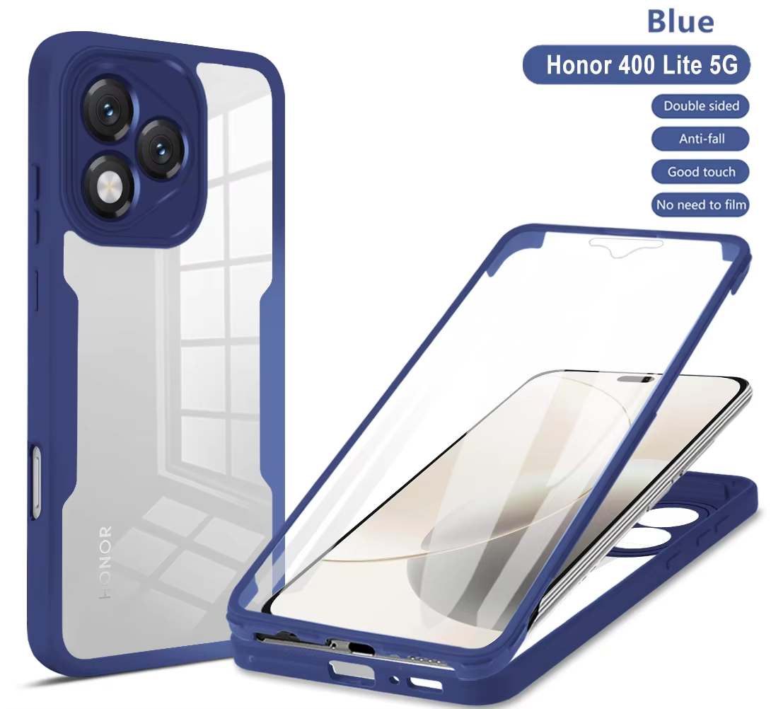 360 Full Body Screen Protector Transparent Case for Honor 400 Lite Shockproof Acrylic TPU Screen Protection Phone Cover