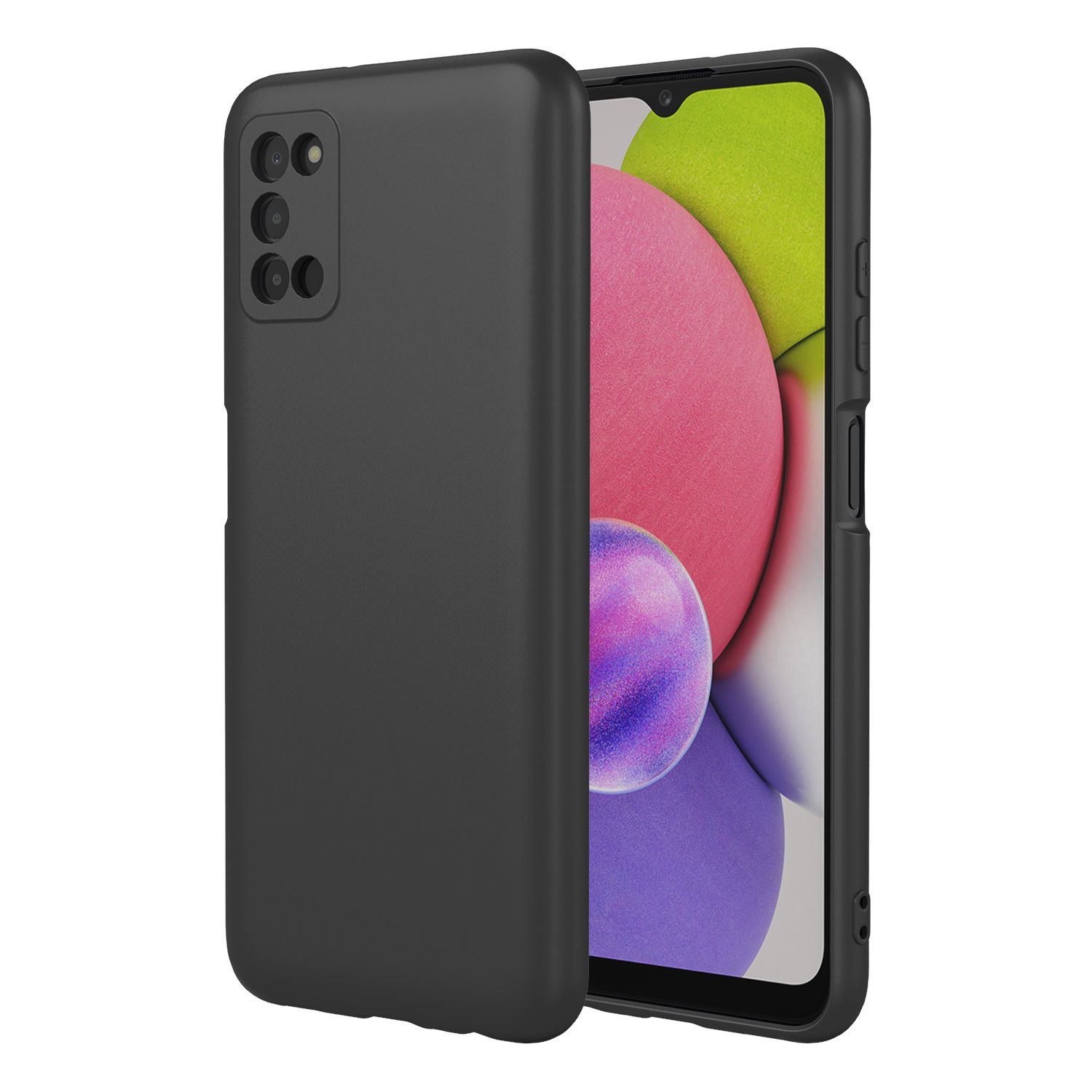 Phone Case for Samsung Galaxy A03s, With Microfiber Lining Soft Micro Fiber TPU Soft Flex Silicone Case