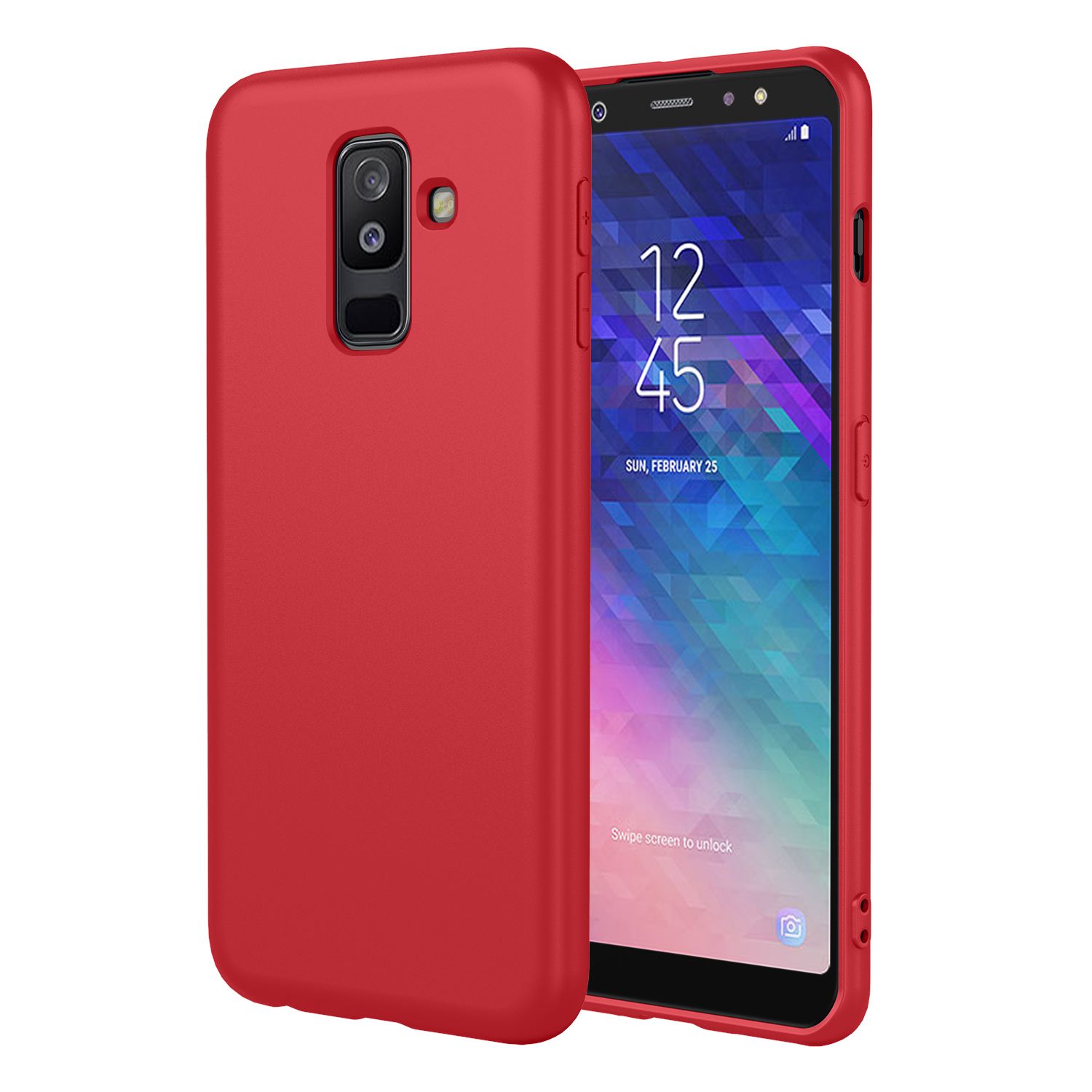 Phone Case for Samsung Galaxy A6+ (2018), With Microfiber Lining Soft Micro Fiber TPU Soft Flex Silicone Case
