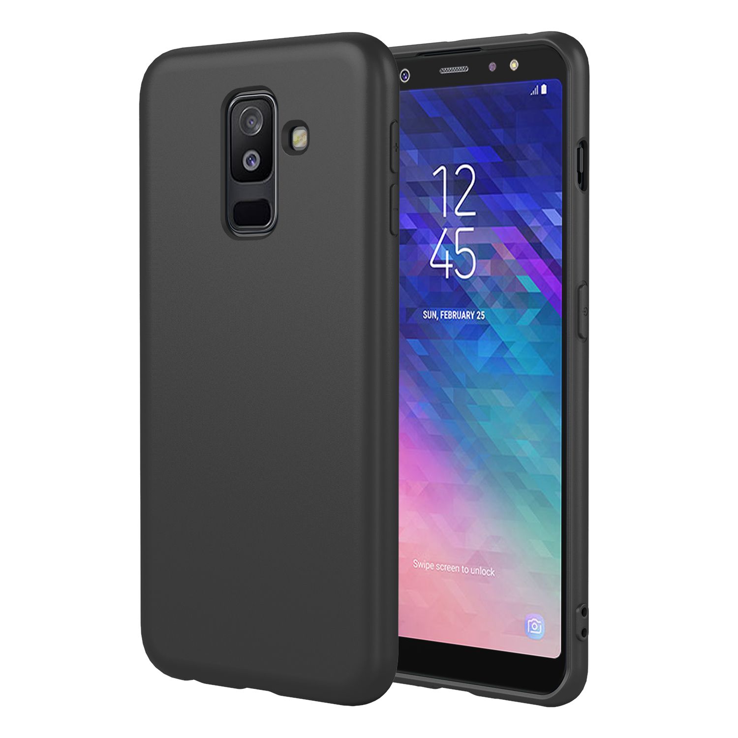 Phone Case for Samsung Galaxy A6+ (2018), With Microfiber Lining Soft Micro Fiber TPU Soft Flex Silicone Case