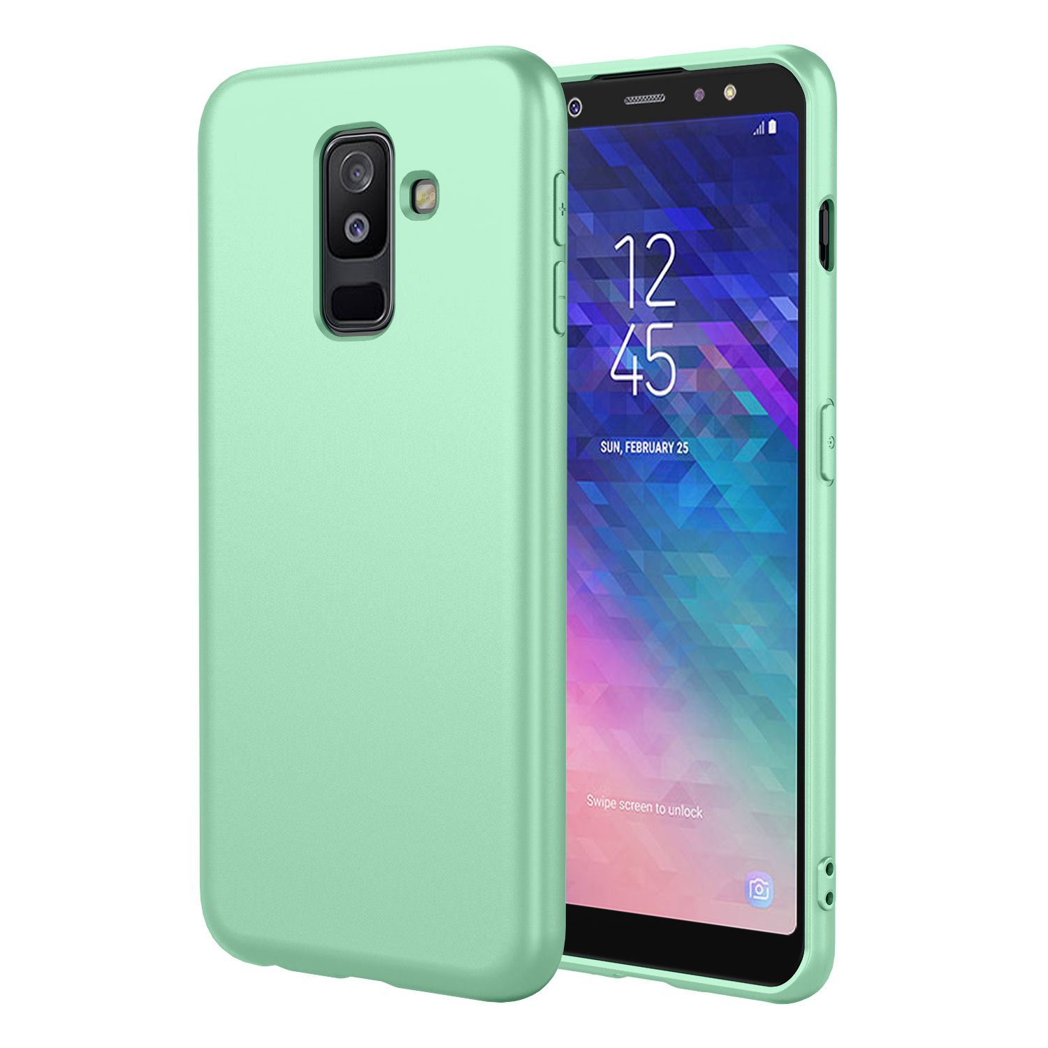 Phone Case for Samsung Galaxy A6+ (2018), With Microfiber Lining Soft Micro Fiber TPU Soft Flex Silicone Case