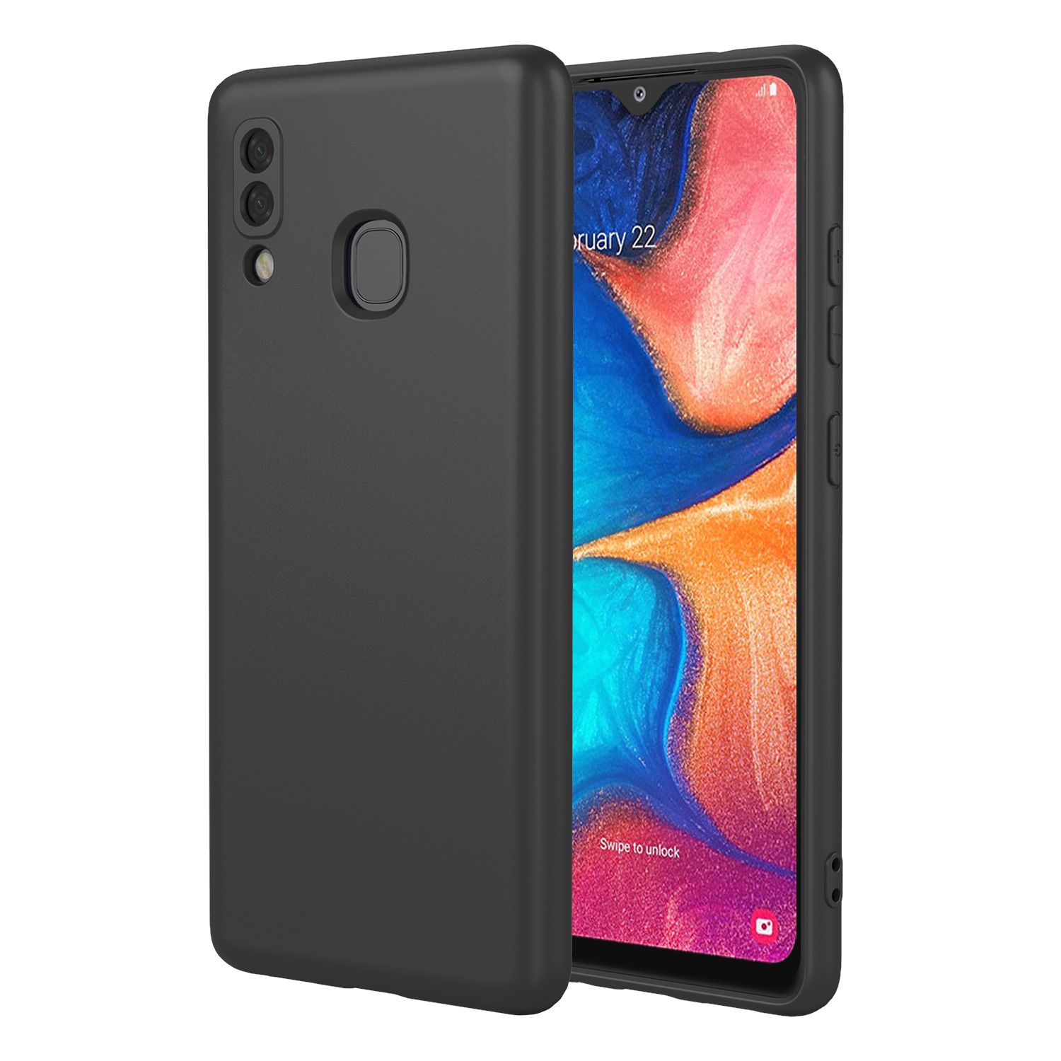 Phone Case for Samsung Galaxy A20/A30, With Microfiber Lining Soft Micro Fiber TPU Soft Flex Silicone Case