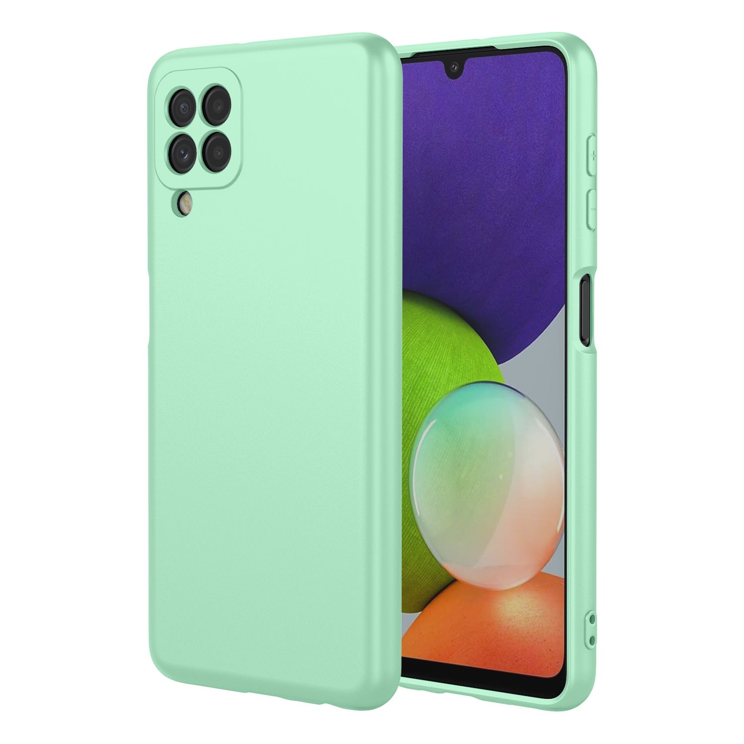 Phone Case for Samsung Galaxy A22/M32, With Microfiber Lining Soft Micro Fiber TPU Soft Flex Silicone Case