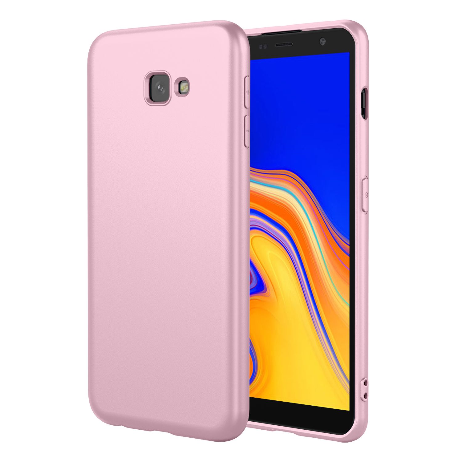 Phone Case for Samsung Galaxy J4+/Plus, With Microfiber Lining Soft Micro Fiber TPU Soft Flex Silicone Case