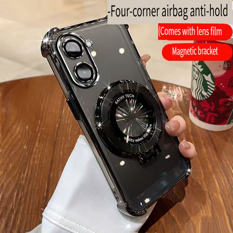 Transparent Soft Case Cover for OnePlus Nord CE5 (With Lens Film Phone Case) Magnetic Bracket Anti Drop Soft Phone Case for OnePlus Nord CE5