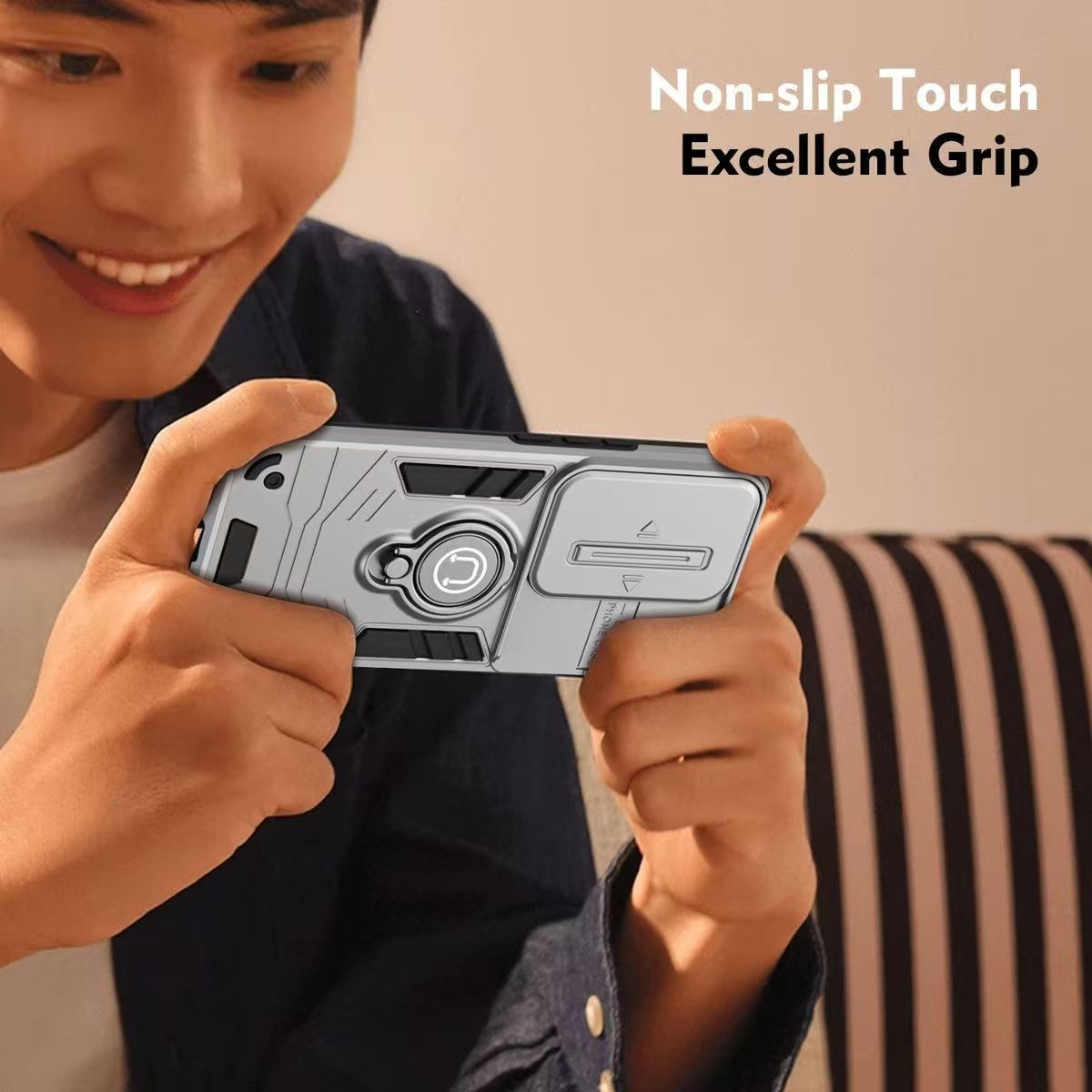 Luxury Slide Camera Lens Cover for Tecno Camon 40 Pro 4G Vehicle-Mounted Magnetic Kickstand Case