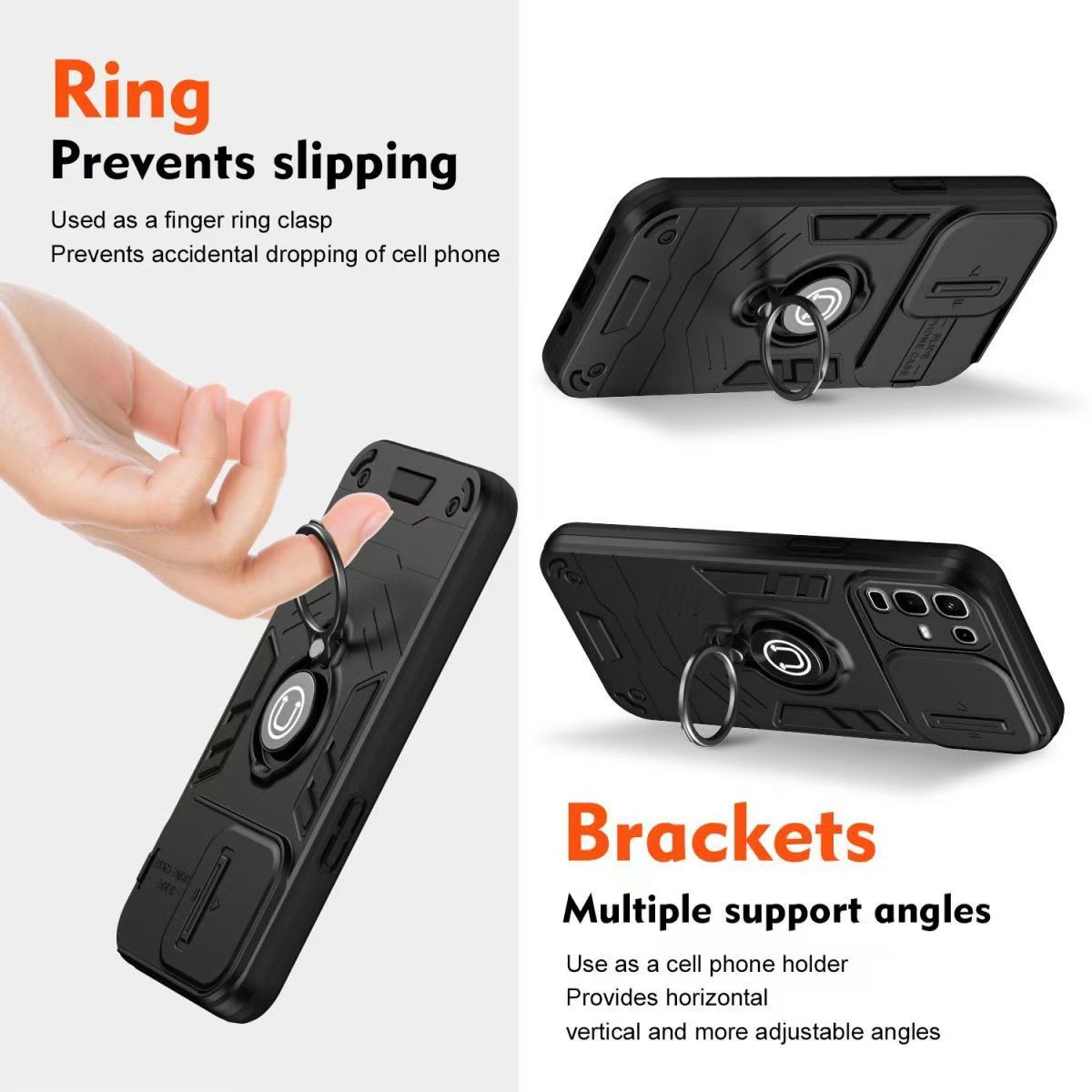 Luxury Slide Camera Lens Cover for Infinix Note 50 PRO 4G/Note 50 4G Vehicle-Mounted Magnetic Kickstand Case