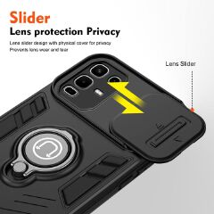 Luxury Slide Camera Lens Cover for Infinix Note 50 PRO 4G/Note 50 4G Vehicle-Mounted Magnetic Kickstand Case