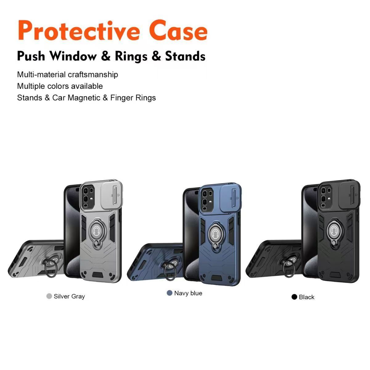 Luxury Slide Camera Lens Cover for Infinix Note 50 PRO 4G/Note 50 4G Vehicle-Mounted Magnetic Kickstand Case