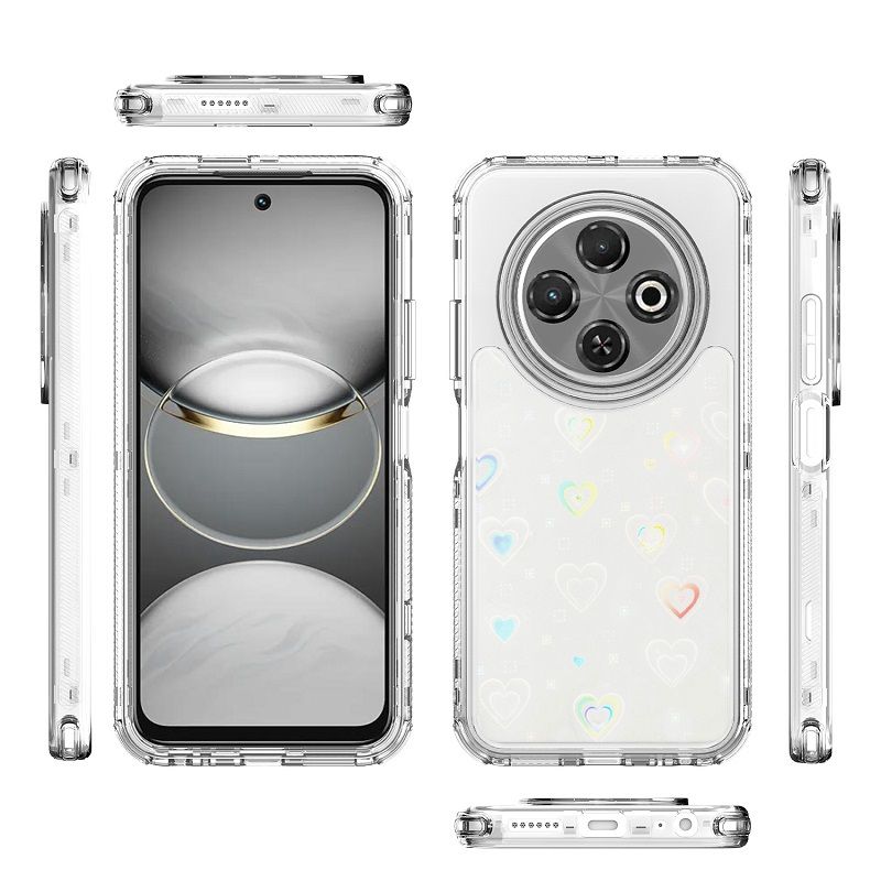 Phone Case for Tecno Spark 30C 4G Acrylic 2-in-1 Cover +Laser Engraving Paper Fashion Shock-proof Protection Cover