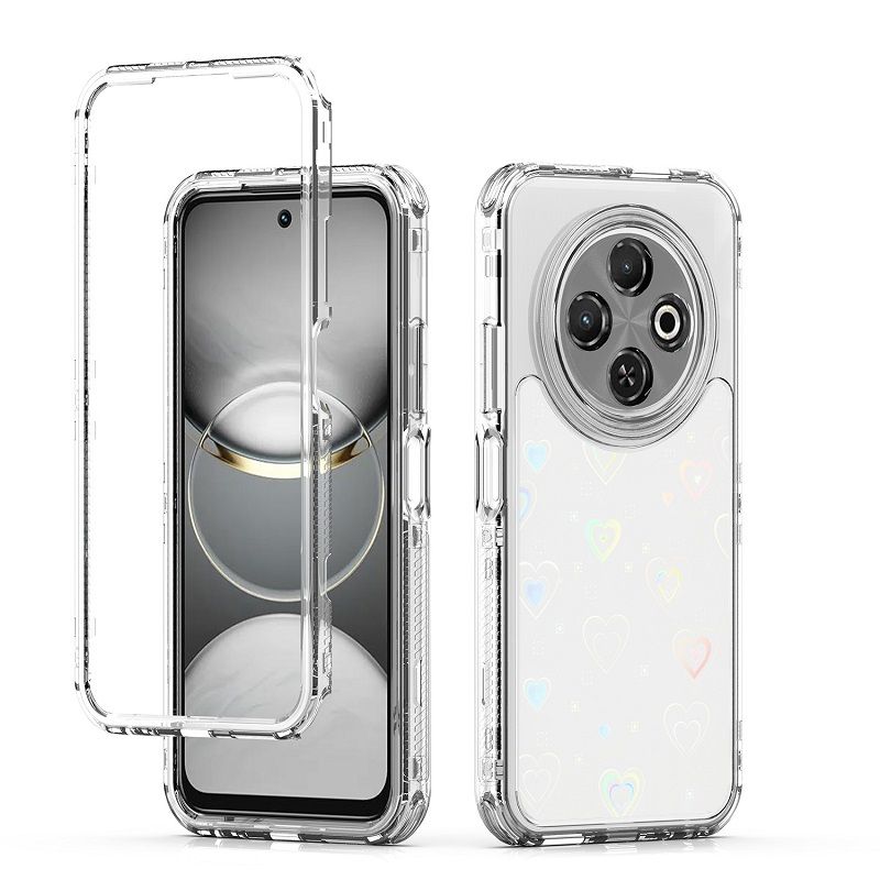 Phone Case for Tecno Spark 30C 4G Acrylic 2-in-1 Cover +Laser Engraving Paper Fashion Shock-proof Protection Cover