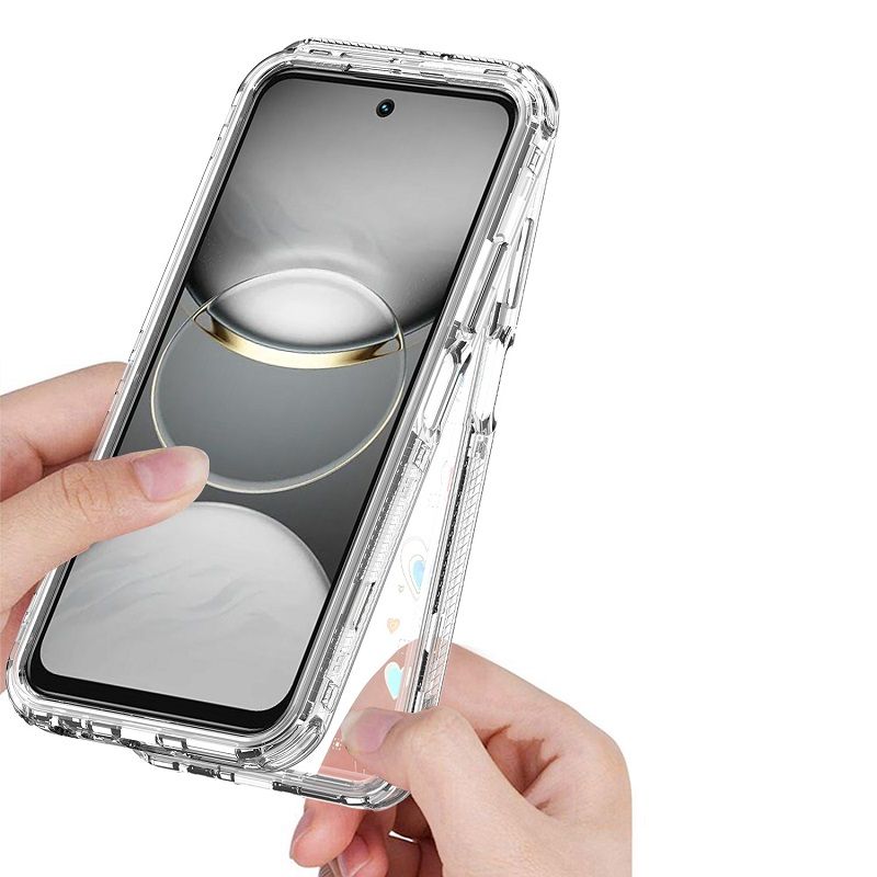 Phone Case for Tecno Spark 30C 4G Acrylic 2-in-1 Cover +Laser Engraving Paper Fashion Shock-proof Protection Cover