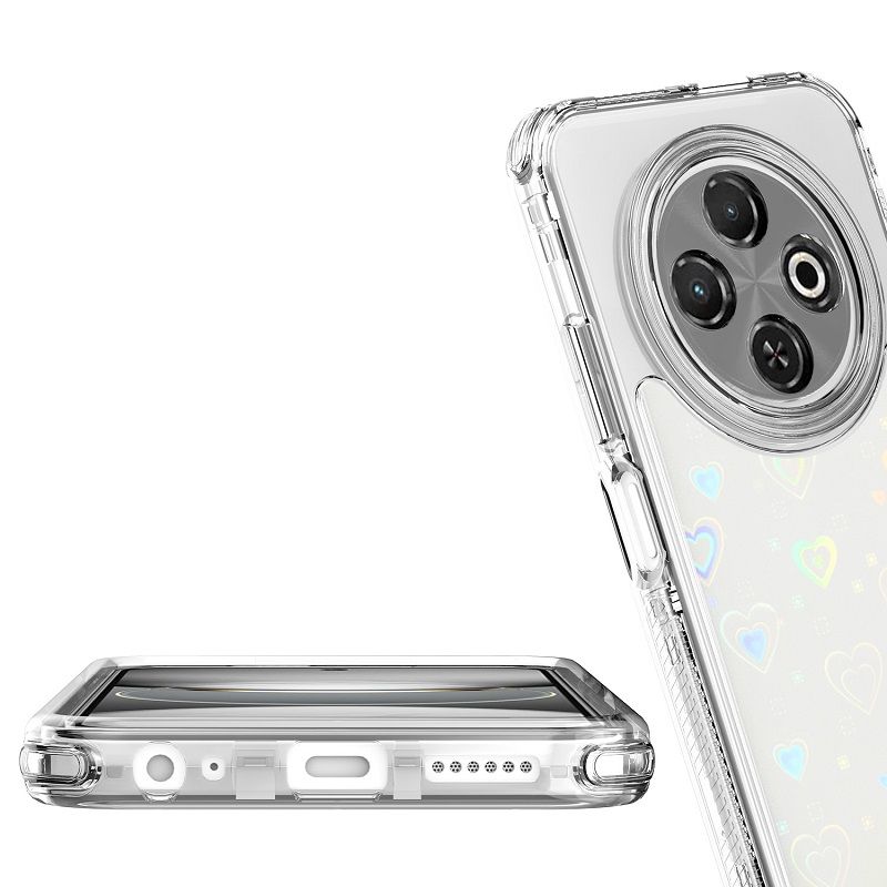 Phone Case for Tecno Spark 30C 4G Acrylic 2-in-1 Cover +Laser Engraving Paper Fashion Shock-proof Protection Cover