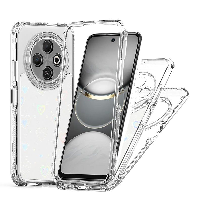 Phone Case for Tecno Spark 30C 4G Acrylic 2-in-1 Cover +Laser Engraving Paper Fashion Shock-proof Protection Cover