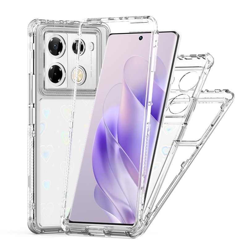 Phone Case for Infinix Note 40 Pro 40 Pro+ Plus Acrylic 2-in-1 Cover +Laser Engraving Paper Fashion Shock-proof Protection Cover