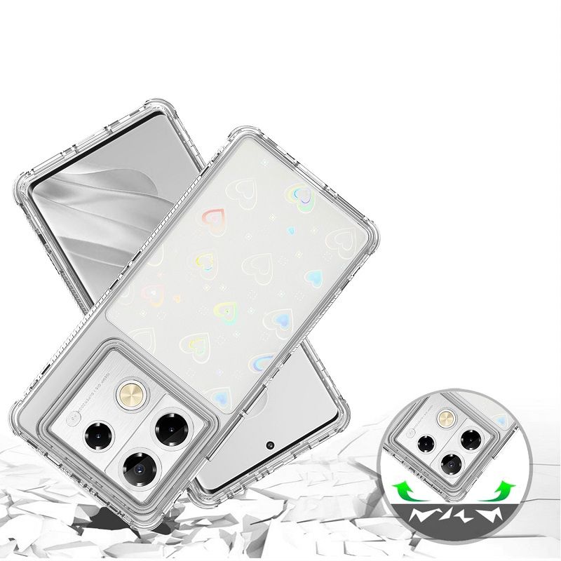 Phone Case for Infinix Note 40 Pro 40 Pro+ Plus Acrylic 2-in-1 Cover +Laser Engraving Paper Fashion Shock-proof Protection Cover