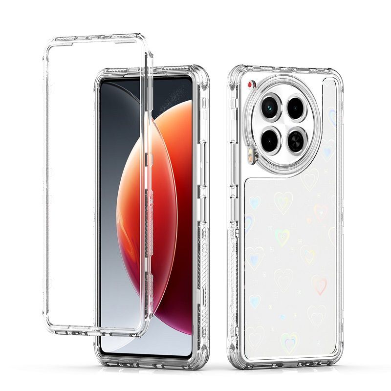 Phone Case for Tecno Camon 30 Acrylic 2-in-1 Cover +Laser Engraving Paper Fashion Shock-proof Protection Cover