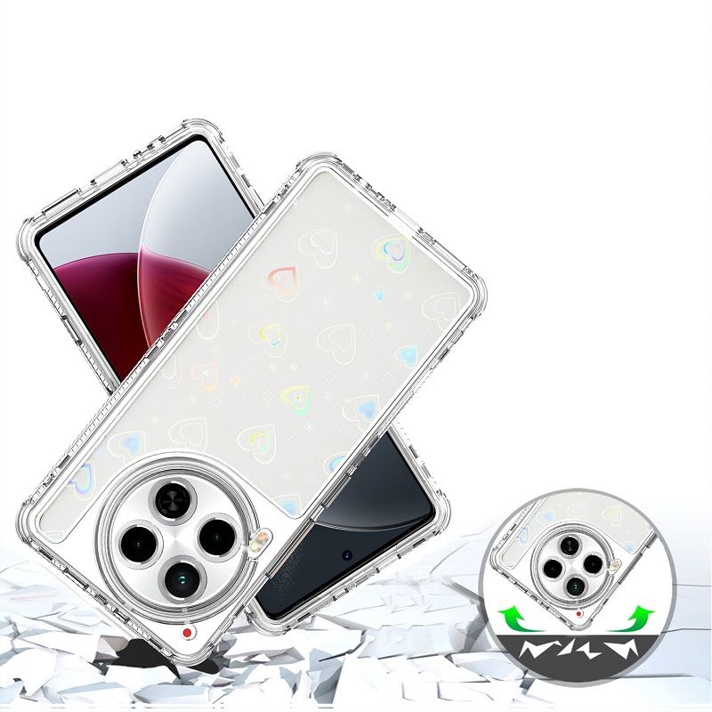 Phone Case for Tecno Camon 30 Acrylic 2-in-1 Cover +Laser Engraving Paper Fashion Shock-proof Protection Cover