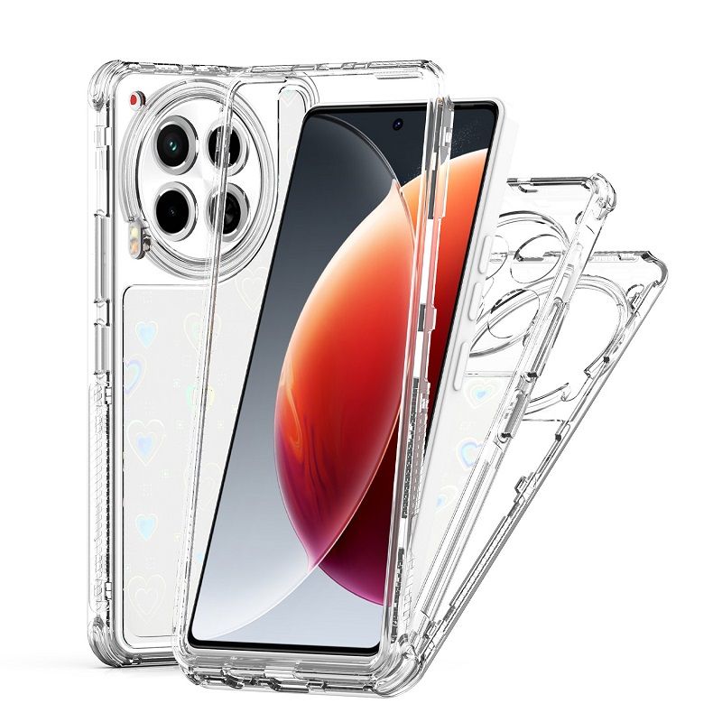 Phone Case for Tecno Camon 30 Acrylic 2-in-1 Cover +Laser Engraving Paper Fashion Shock-proof Protection Cover