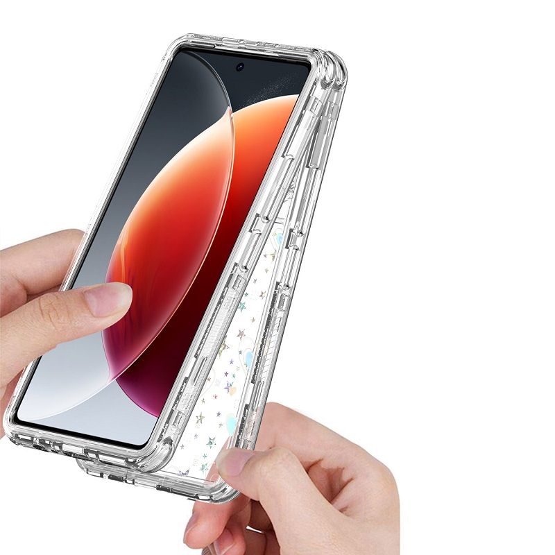 Phone Case for Tecno Camon 30 Acrylic 2-in-1 Cover +Laser Engraving Paper Fashion Shock-proof Protection Cover