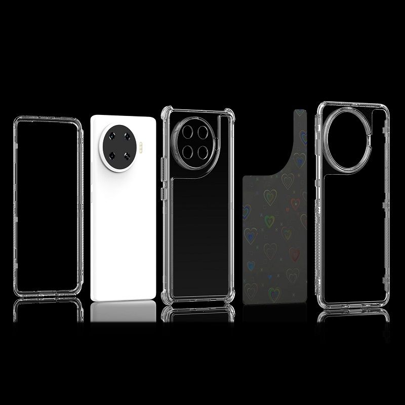 Phone Case for Tecno Spark 20 Pro+/Plus Acrylic 2-in-1 Cover +Laser Engraving Paper Fashion Shock-proof Protection Cover