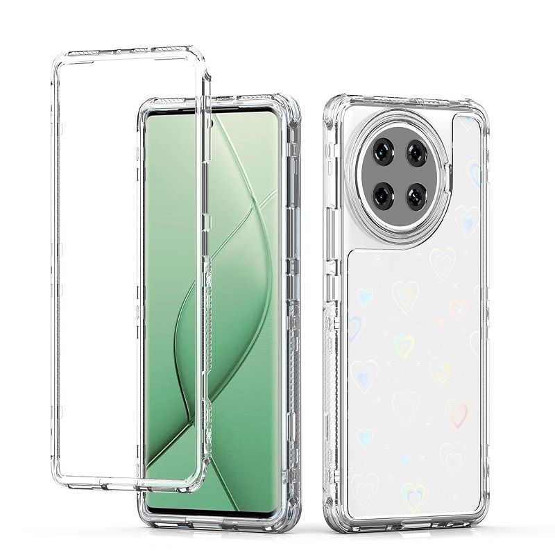 Phone Case for Tecno Spark 20 Pro+/Plus Acrylic 2-in-1 Cover +Laser Engraving Paper Fashion Shock-proof Protection Cover