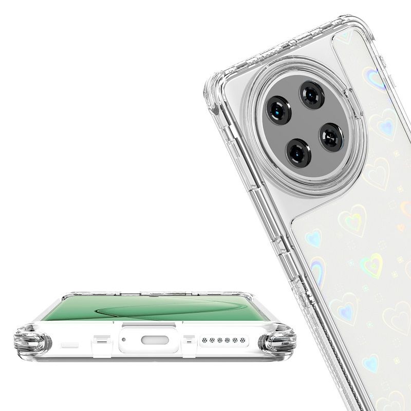 Phone Case for Tecno Spark 20 Pro+/Plus Acrylic 2-in-1 Cover +Laser Engraving Paper Fashion Shock-proof Protection Cover