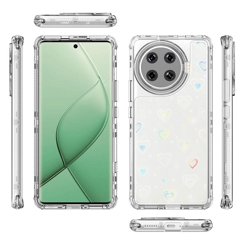 Phone Case for Tecno Spark 20 Pro+/Plus Acrylic 2-in-1 Cover +Laser Engraving Paper Fashion Shock-proof Protection Cover