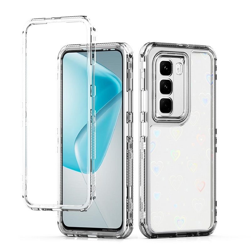 Phone Case for Infinix Hot 50 Pro+/Plus X6880 Acrylic 2-in-1 Cover +Laser Engraving Paper Fashion Shock-proof Protection Cover
