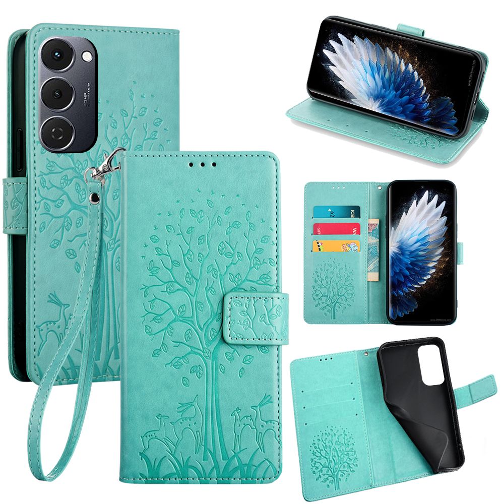 Wallet Leather Flip Cover for Tecno Spark 40 Pro+/Plus Case Card Slots Magnetic Closure Shockproof Cover