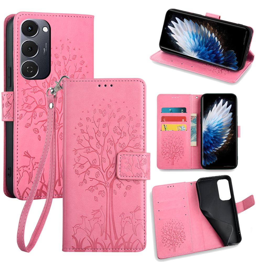 Wallet Leather Flip Cover for Tecno Spark 40 Pro+/Plus Case Card Slots Magnetic Closure Shockproof Cover