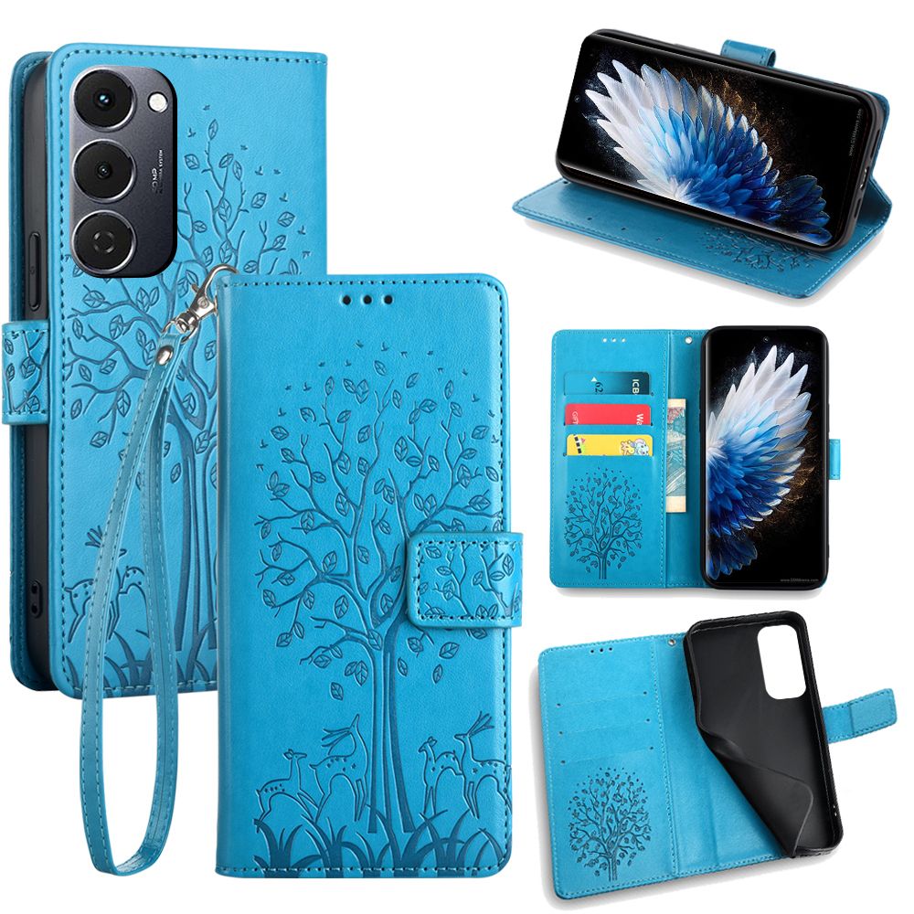 Wallet Leather Flip Cover for Tecno Spark 40 Pro+/Plus Case Card Slots Magnetic Closure Shockproof Cover