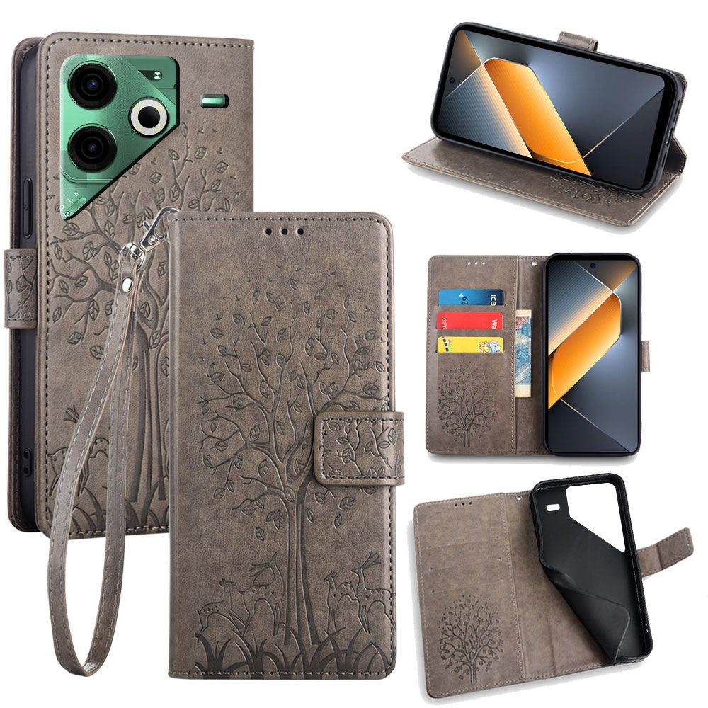 Wallet Leather Flip Cover for Tecno Pova 6 Neo 4G Case Card Slots Magnetic Closure Shockproof Cover