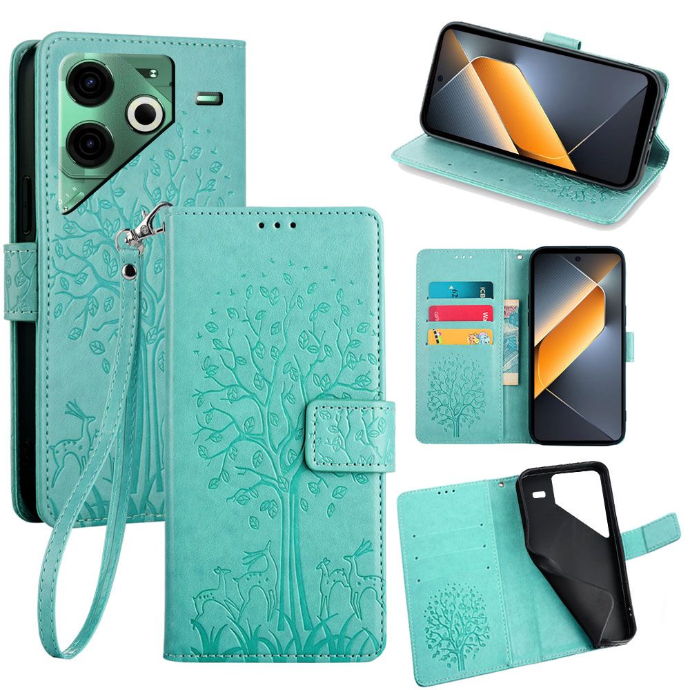 Wallet Leather Flip Cover for Tecno Pova 6 Neo 4G Case Card Slots Magnetic Closure Shockproof Cover