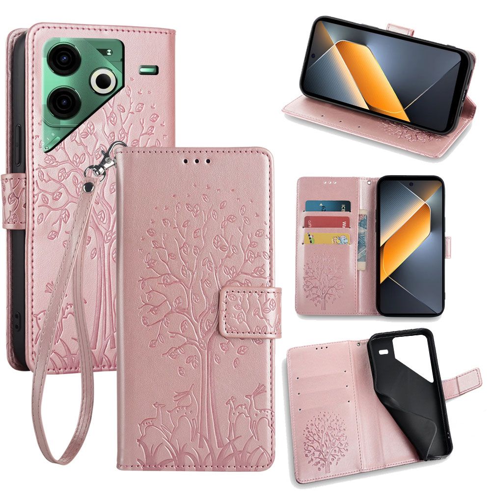 Wallet Leather Flip Cover for Tecno Pova 6 Neo 4G Case Card Slots Magnetic Closure Shockproof Cover