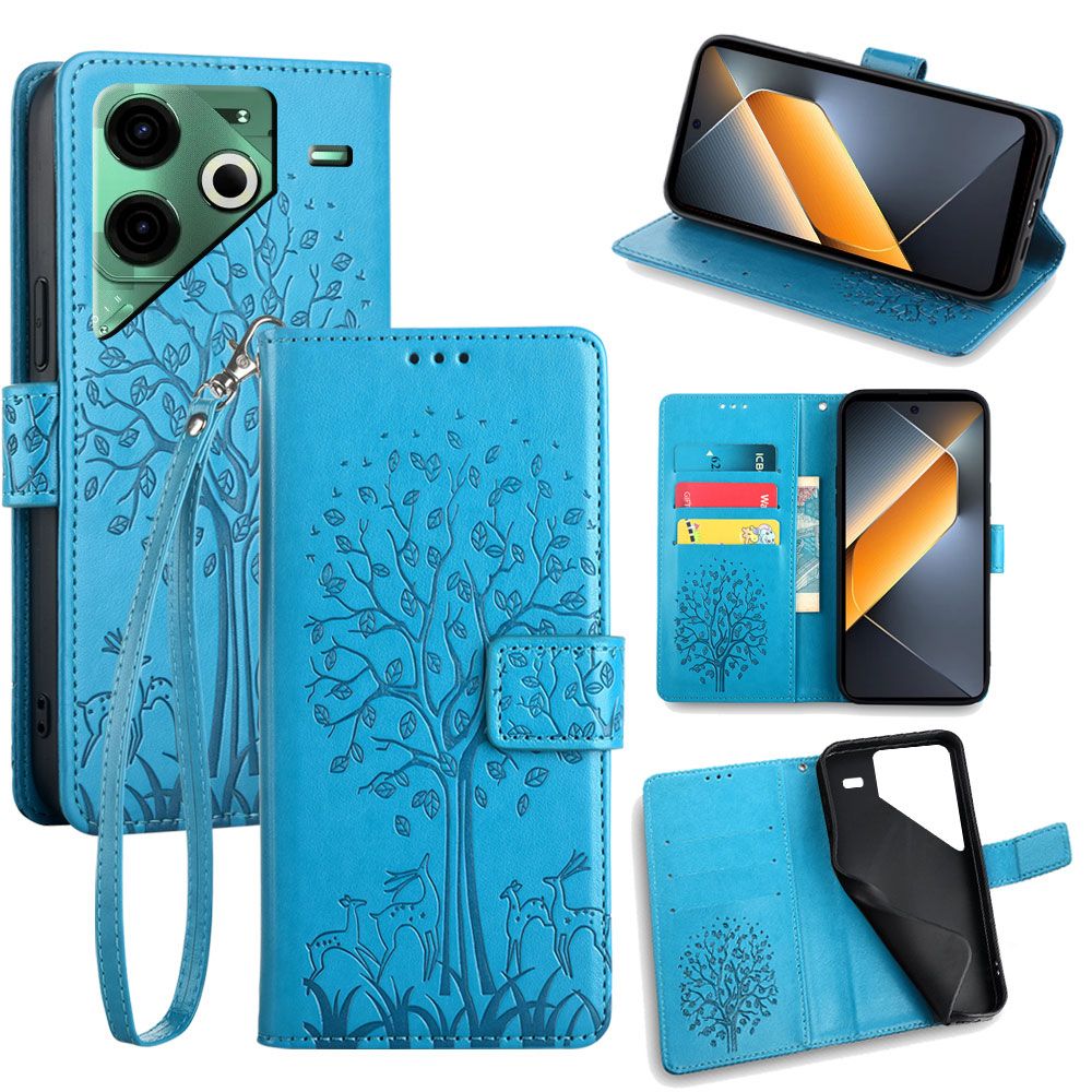 Wallet Leather Flip Cover for Tecno Pova 6 Neo 4G Case Card Slots Magnetic Closure Shockproof Cover