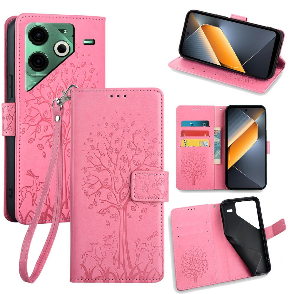 Wallet Leather Flip Cover for Tecno Pova 6 Neo 4G Case Card Slots Magnetic Closure Shockproof Cover
