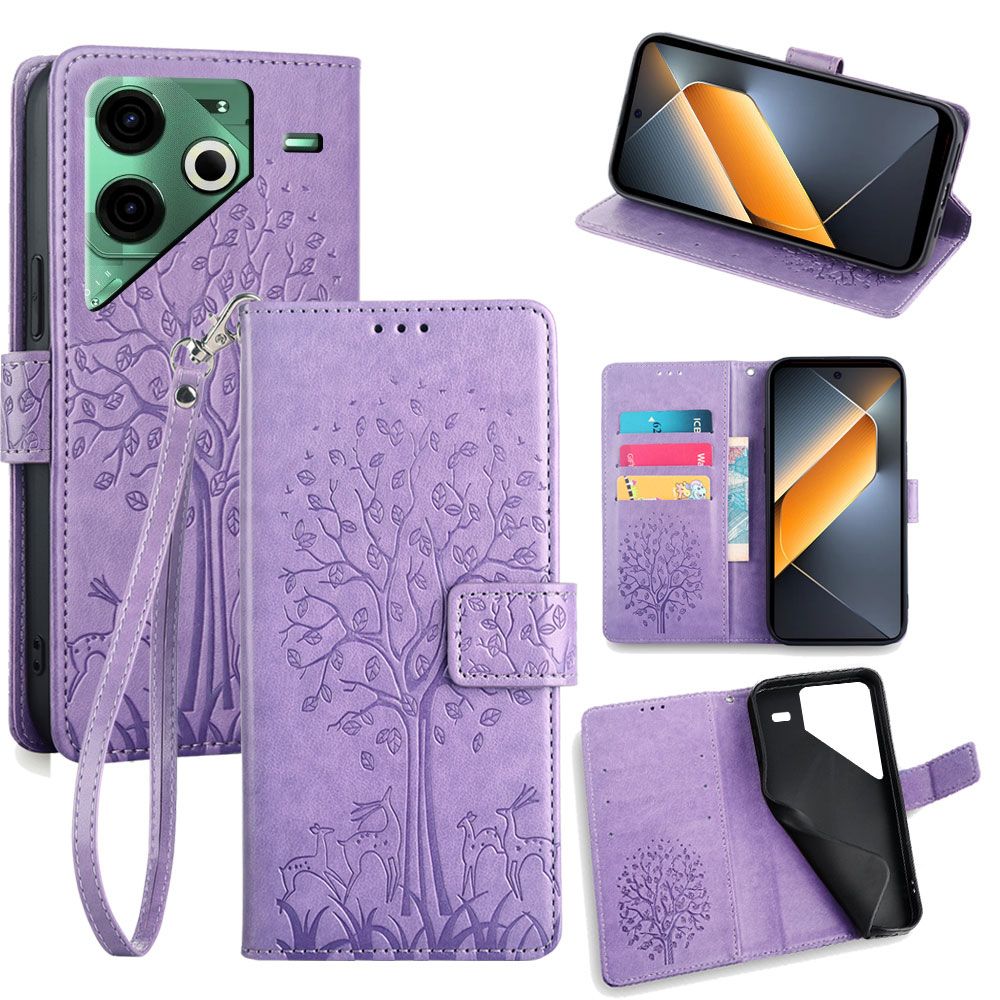 Wallet Leather Flip Cover for Tecno Pova 6 Neo 4G Case Card Slots Magnetic Closure Shockproof Cover