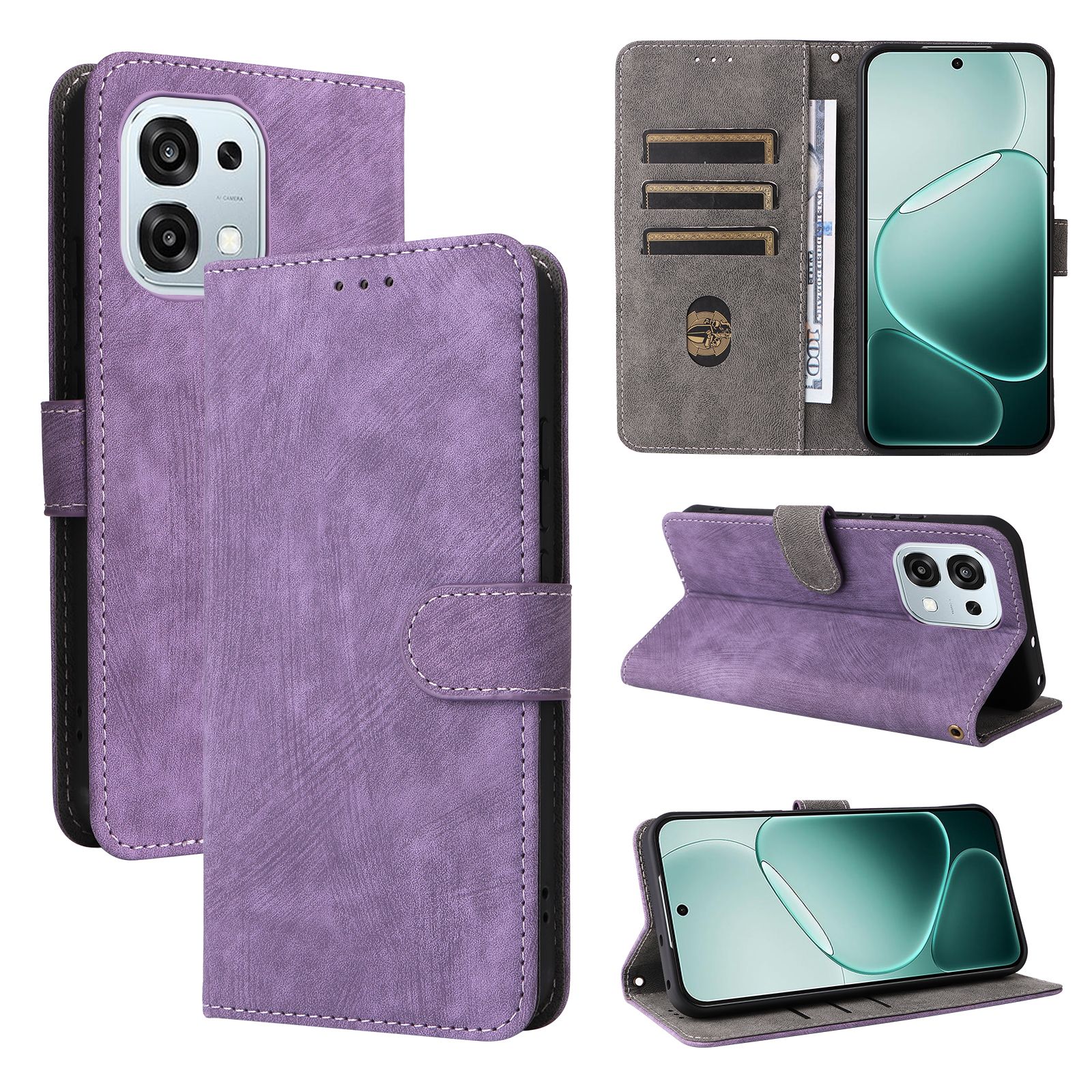 Flip Cover for Oppo A6 Pro - 6.57'' Inch PU Leather Phone Case Full-Body Protection Shockproof [RFID Blocking] Wallet Cover